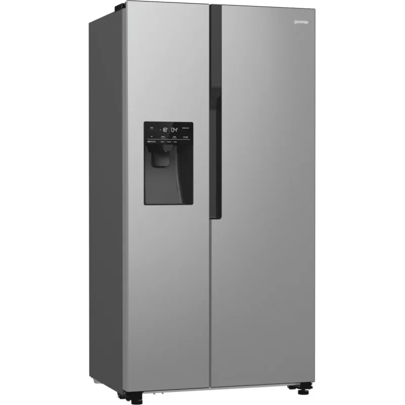 Šaldytuvas šaldiklis Gorenje Side by Side NRR9185ESXL BK065B, Laisvai pastatomas, Amerikietiškos durys, Pilka, LED, Plienas, Stiklas