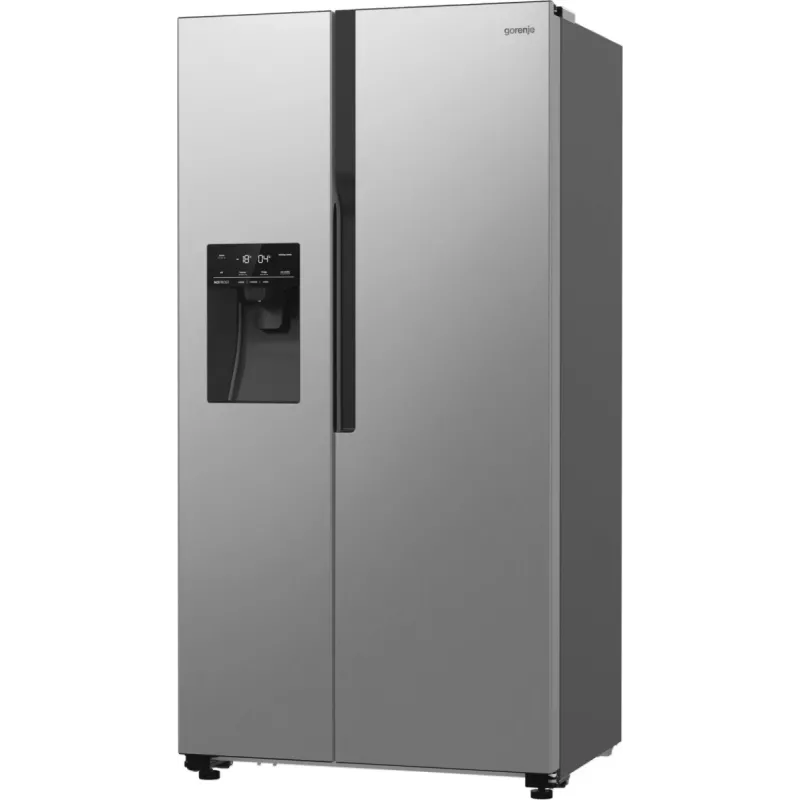 Šaldytuvas šaldiklis Gorenje Side by Side NRR9185ESXL BK065B, Laisvai pastatomas, Amerikietiškos durys, Pilka, LED, Plienas, Stiklas