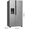 Šaldytuvas šaldiklis Gorenje Side by Side NRR9185ESXL BK065B, Laisvai pastatomas, Amerikietiškos durys, Pilka, LED, Plienas, Stiklas