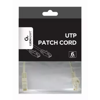 GEMBIRD PP6U-CU-7.5M jungiamasis kabelis, Cat.6 UTP, RJ45, 7,5 m, pilkas