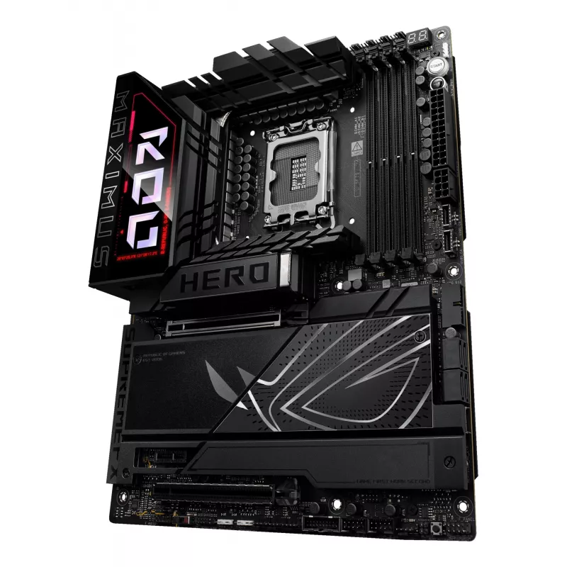 Motininė plokštė ASUS ROG MAXIMUS Z890 HERO — Intel Z890, LGA 1851, ATX, DDR5, 4 DIMM, 6x M.2, Wi‑Fi 7, 2.5Gb LAN