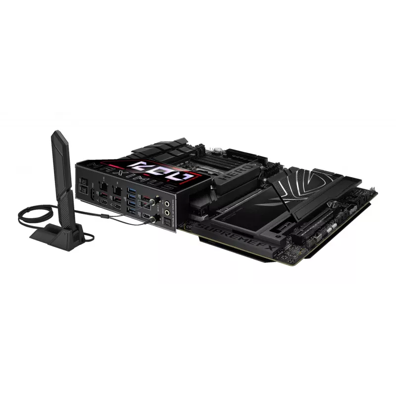 Motininė plokštė ASUS ROG MAXIMUS Z890 HERO — Intel Z890, LGA 1851, ATX, DDR5, 4 DIMM, 6x M.2, Wi‑Fi 7, 2.5Gb LAN