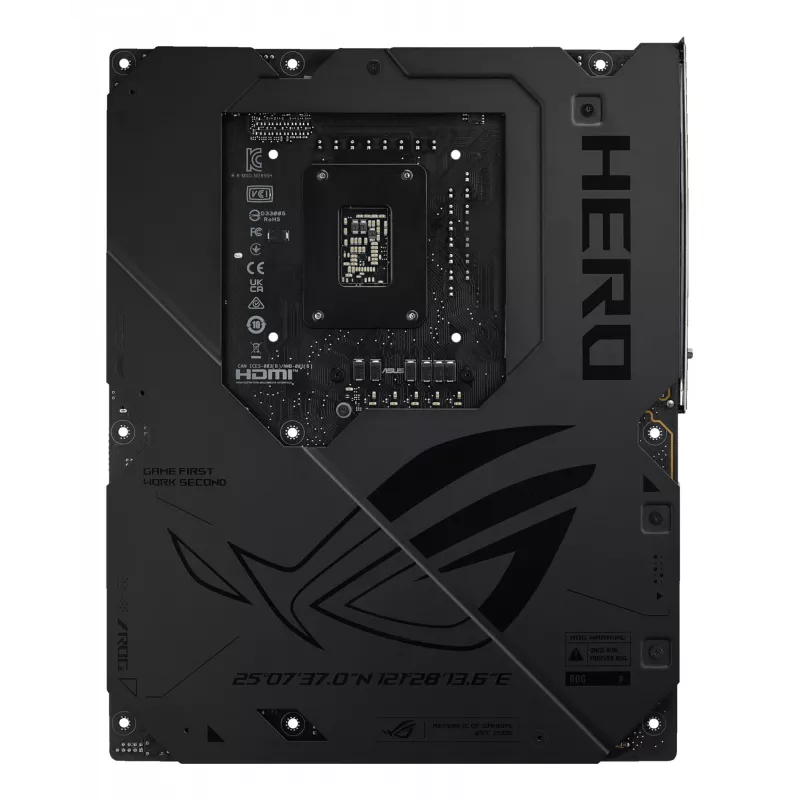 Motininė plokštė ASUS ROG MAXIMUS Z890 HERO — Intel Z890, LGA 1851, ATX, DDR5, 4 DIMM, 6x M.2, Wi‑Fi 7, 2.5Gb LAN
