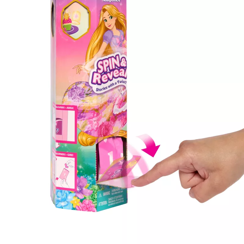 Disney Princess Spin & Reveal Rapunzel mados lėlė su 11 staigmenų