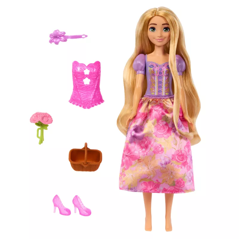 Disney Princess Spin & Reveal Rapunzel mados lėlė su 11 staigmenų