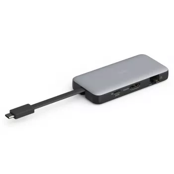 DIGITUS USB-C kelioninė dokų stotelė, 7 prievadų - HDMI / 2x USB-A 3.2 Gen 1 / GbE / SD / MicroSD - 100W USB-C Power Delivery
