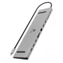 ICY BOX 11-in-1 USB Type-C stotelė, laidinė, USB 3.2 Gen 1 Type-C, 100 W, 3,5 mm, 10/100/1000 Mbit/s, antracitas, juoda
