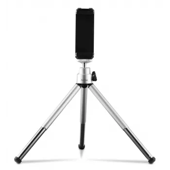 Hama Fancy 2in1 Mini Trikojis Mobiliesiems Telefonams ir Kameroms (¼), Kelioninis Trikojis, 16 cm, sidabrinis