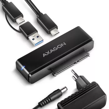 Adapteris Axagon ADSA-FPX FAST PORT X USB-C 10Gbps SATA 6G 2.5 inch / 3.5 inch SSD/HDD