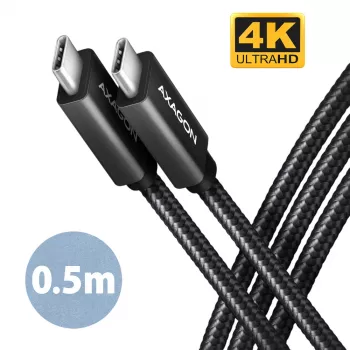 Axagon BUCM32-CM05AB SPEED+ USB-C <> USB 20Gbps/100W kabelis 0,5 m
