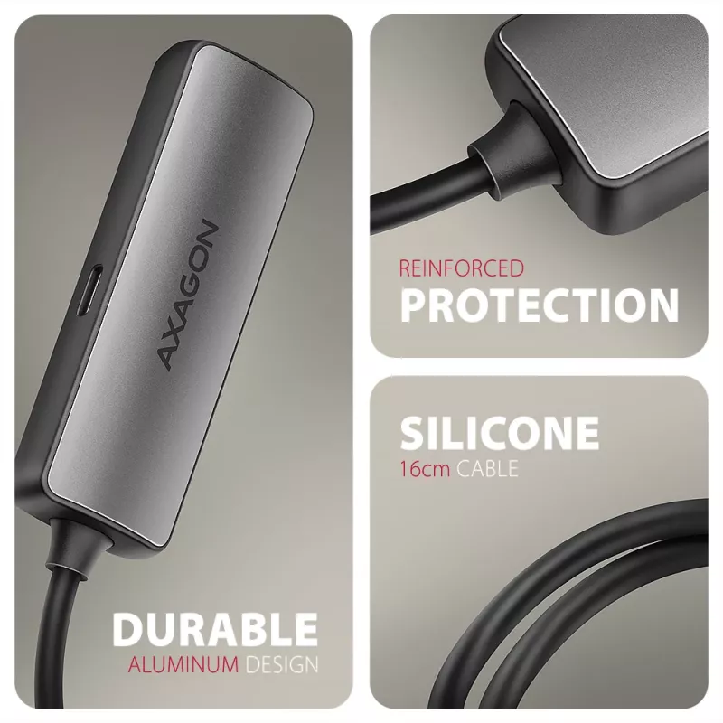 Adapteris Axagon RVC-HI8KPD, USB-C → HDMI 2.1, 8K/60Hz, 4K/144Hz, HDR10+, PD100W
