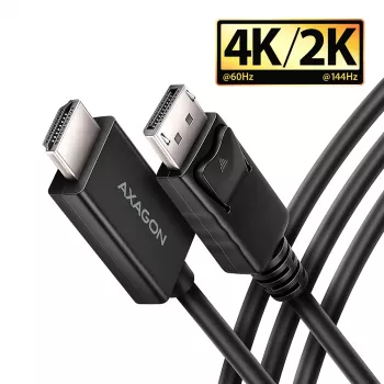 Aktyvus DisplayPort -> HDMI 2.0b kabelis Axagon RVD-HI20C2, 1,8 m, 4K/60 Hz