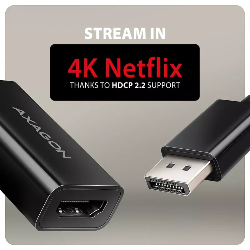 Adapteris Axagon RVD-HI20N DisplayPort -> HDMI 2.0b, 4K/60Hz