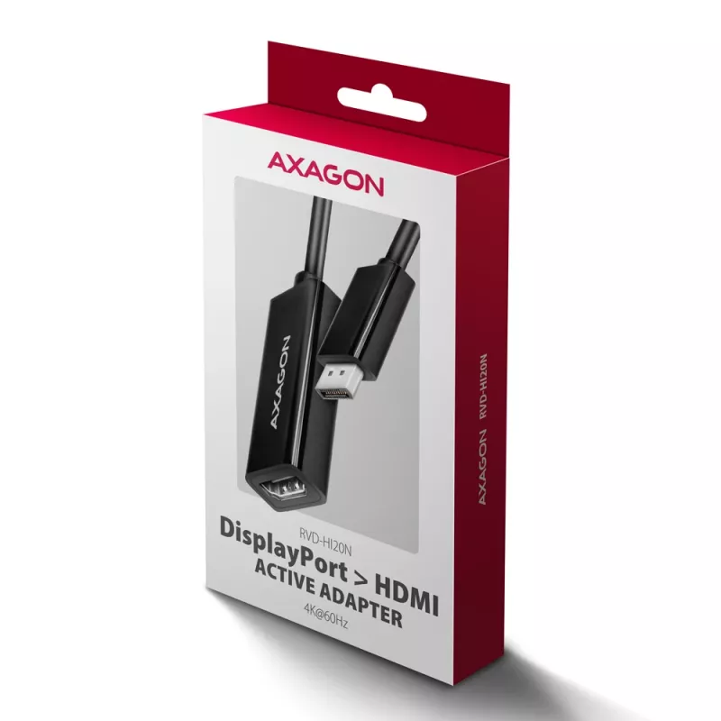 Adapteris Axagon RVD-HI20N DisplayPort -> HDMI 2.0b, 4K/60Hz