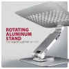 Axagon STND-LR aliumininis stovas su 360° sukimu nešiojamiesiems kompiuteriams 10''–17,3''