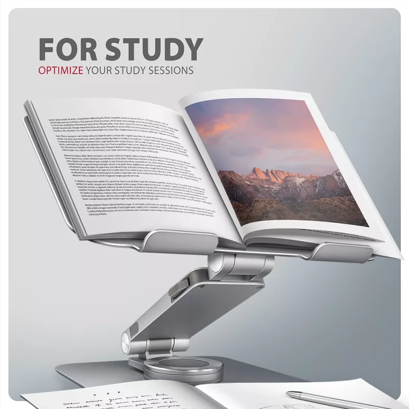 Axagon STND-LR aliumininis stovas su 360° sukimu nešiojamiesiems kompiuteriams 10''–17,3''