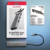Axagon HMC-H3A USB 5Gbps USB-C centrinis įrenginys, 3x USB-A, HDMI 4K/30Hz, 15 cm USB-C laidas