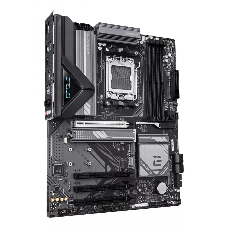 GIGABYTE B850 EAGLE WIFI6E pagrindinė plokštė – AMD Ryzen 9000 serijos CPU, 8+2+2 fazių skaitmeninis VRM, iki 8200MHz DDR5 (OC), 1xPCIe 5.0 + 2xPCIe 4.0 M.2, GbE LAN, WIFI 6E, USB 3.2 Gen 2