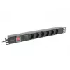 Lanberg PDU-06F-0200-BK 6x Schuko lizdai 1U juodas