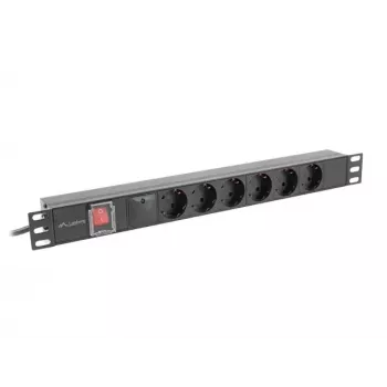 Lanberg PDU-06F-0200-BK 6x Schuko lizdai 1U juodas