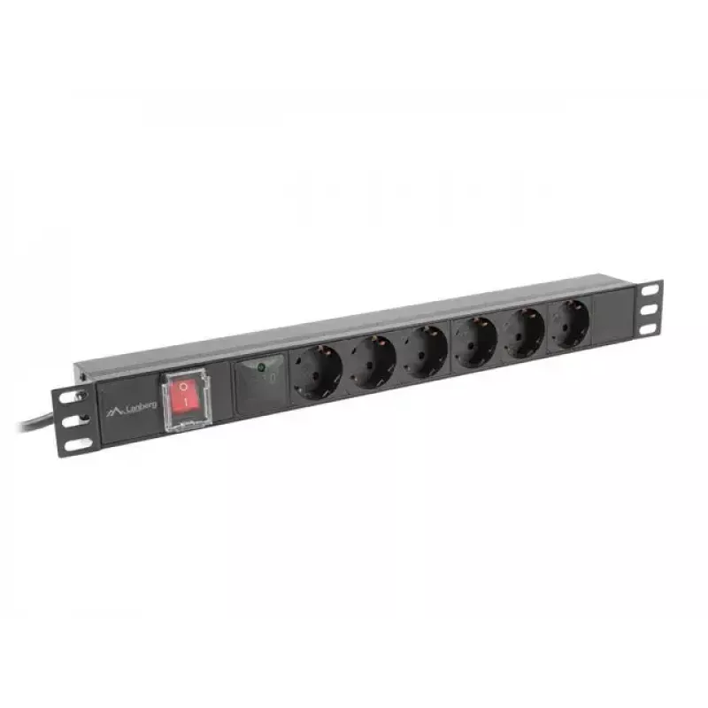 Lanberg PDU-06F-0200-BK 6x Schuko lizdai 1U juodas