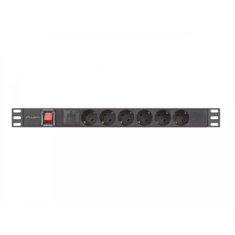 Lanberg PDU-06F-0200-BK 6x Schuko lizdai 1U juodas