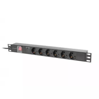 Lanberg PDU-06F-0200-BK 6x Schuko lizdai 1U juodas