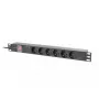 Lanberg PDU-06F-0200-BK 6x Schuko lizdai 1U juodas