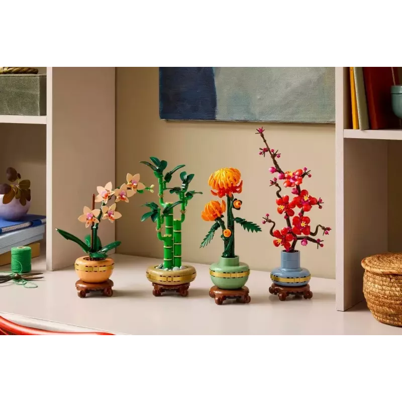 Dekoratyvinis LEGO Icons augalo modelis — LEGO 10344 Lucky Bamboo botaninė kolekcija, 325 dalių, 290 mm aukštis