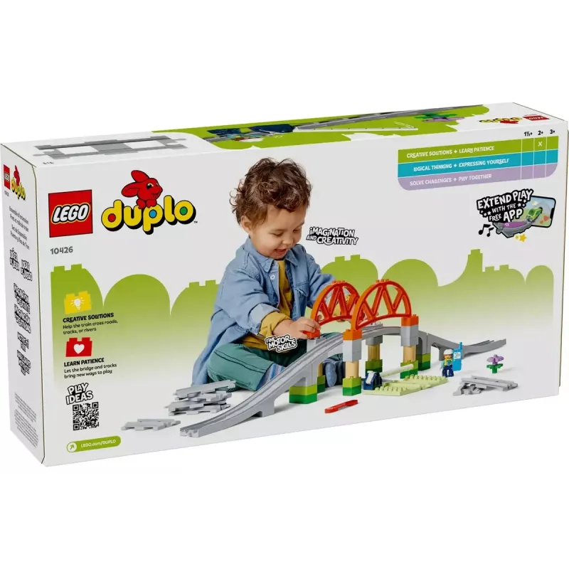 LEGO DUPLO Geležinkelio tiltas ir bėgių plėtinys 10426 – DUPLO geležinkelio tiltas ir lenkti bėgiai mažiems vaikams