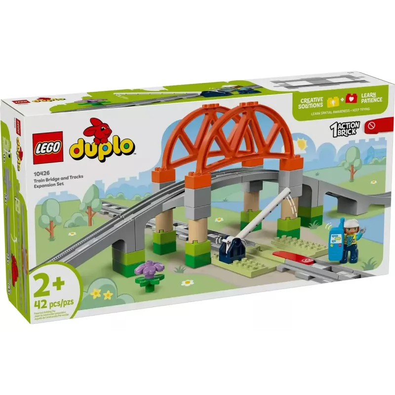 LEGO DUPLO Geležinkelio tiltas ir bėgių plėtinys 10426 – DUPLO geležinkelio tiltas ir lenkti bėgiai mažiems vaikams