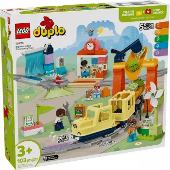 Traukinio rinkinys LEGO DUPLO 10428 Didysis interaktyvus bendruomenės traukinys