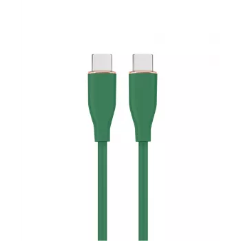 GEMBIRD USB Type-C Power Delivery (PD) 60W Įkrovimo ir Duomenų Silikoninis Laidas, 1,5m Vidurnakčio Žalia