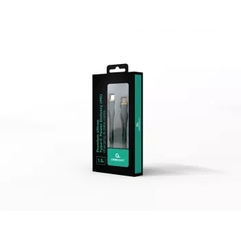 GEMBIRD USB Type-C Power Delivery (PD) 60W Įkrovimo ir Duomenų Silikoninis Laidas, 1,5m Vidurnakčio Žalia