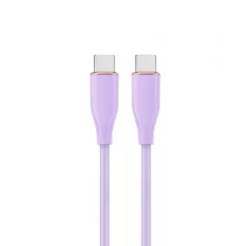 GEMBIRD USB Type-C Power Delivery (PD) 60W įkrovimo ir duomenų silikoninis kabelis, 1,5m violetinis