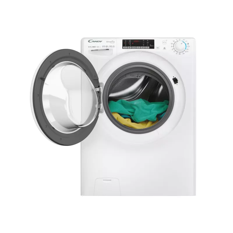 Skalbimo džiovinimo mašina Candy Smart Pro COW 4644TWM6/1-S, priekiniu pakrovimu, laisvai pastatoma, balta