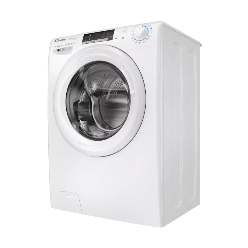 Skalbimo džiovinimo mašina Candy Smart Pro COW 4644TWM6/1-S, priekiniu pakrovimu, laisvai pastatoma, balta