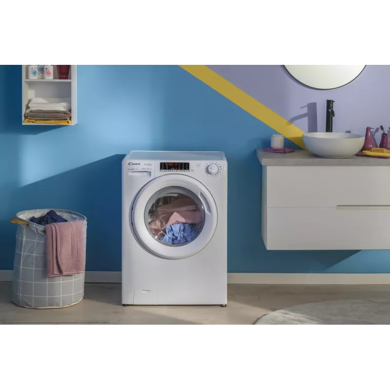 Skalbimo džiovinimo mašina Candy Smart Pro COW 4644TWM6/1-S, priekiniu pakrovimu, laisvai pastatoma, balta