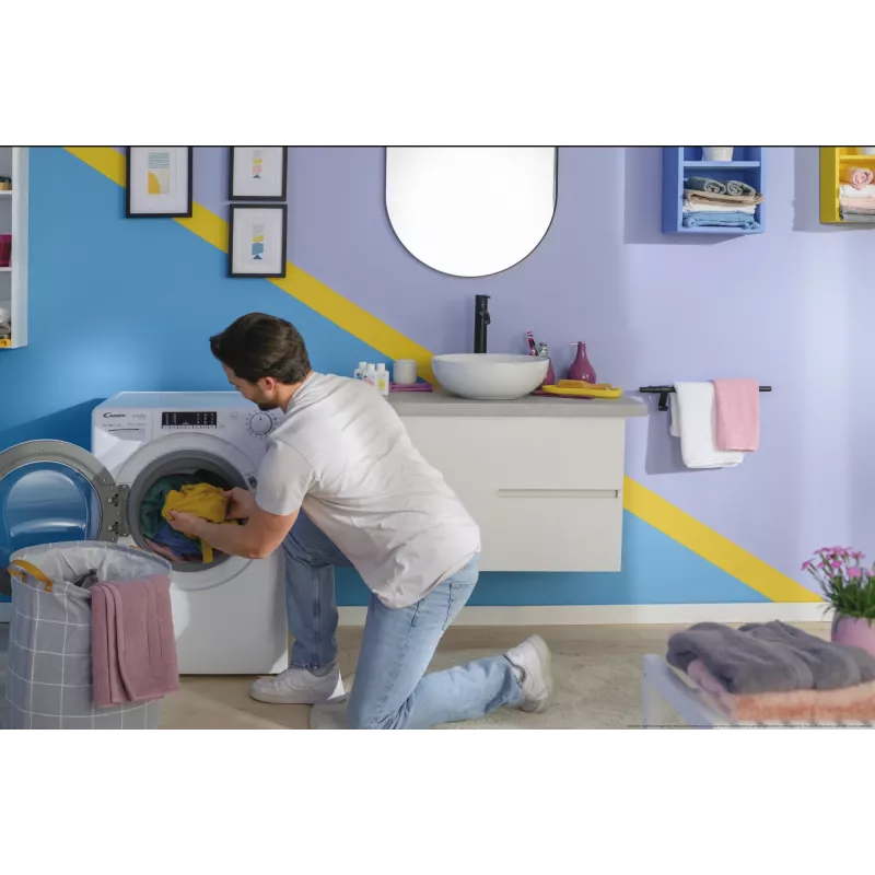 Skalbimo džiovinimo mašina Candy Smart Pro COW 4644TWM6/1-S, priekiniu pakrovimu, laisvai pastatoma, balta