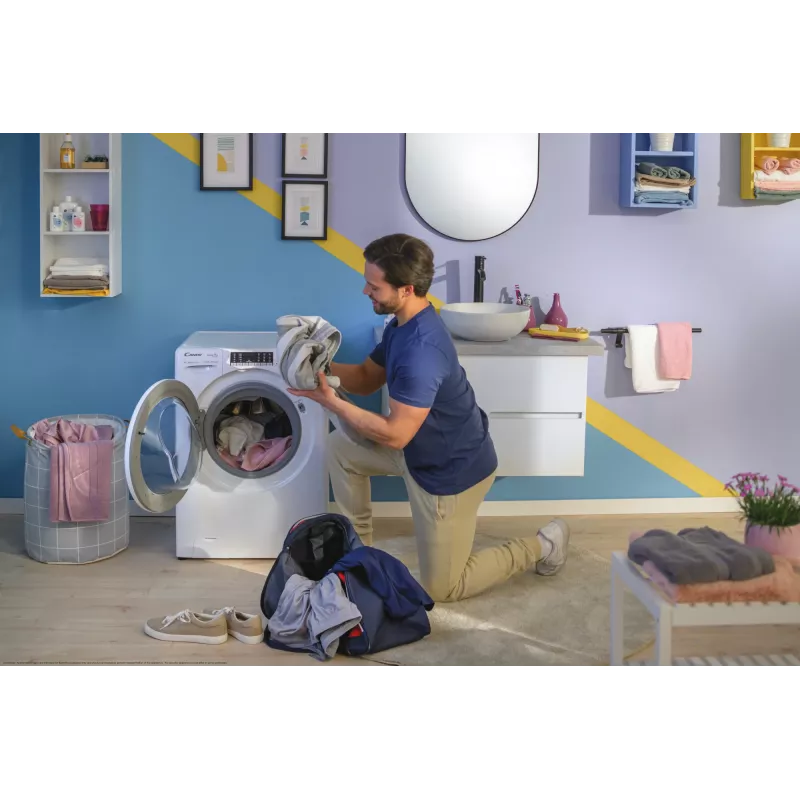 Skalbimo džiovinimo mašina Candy Smart Pro COW 4644TWM6/1-S, priekiniu pakrovimu, laisvai pastatoma, balta