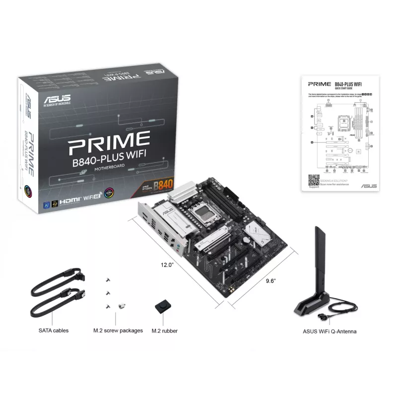 ASUS PRIME B840-PLUS WIFI AMD B840 Socket AM5 ATX pagrindinė plokštė
