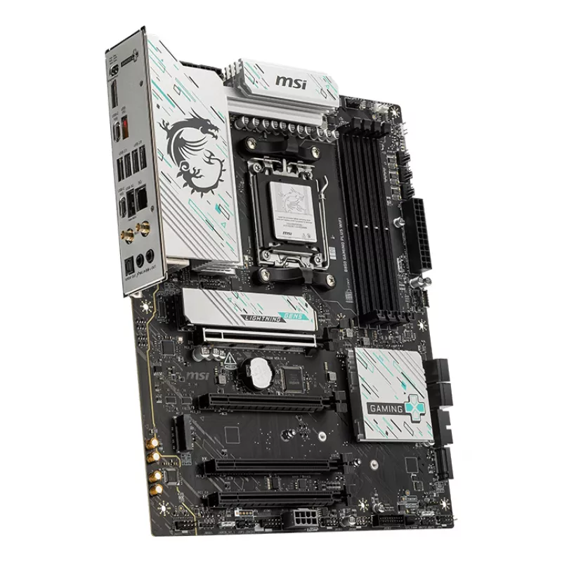 Motininė plokštė MSI B850 GAMING PLUS WIFI ATX — AMD B850, Socket AM5, DDR5, 4x DIMM, Wi‑Fi 7, 5Gb LAN, 3x M.2, HDMI 2.1