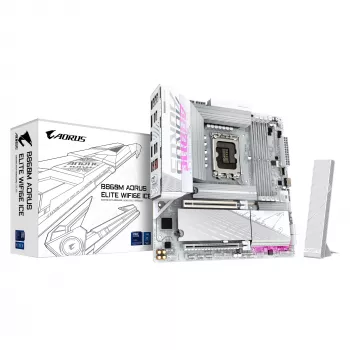 Motininė plokštė GIGABYTE B860M AORUS ELITE WF6E ICE, Intel Core Ultra, LGA 1851, Micro ATX