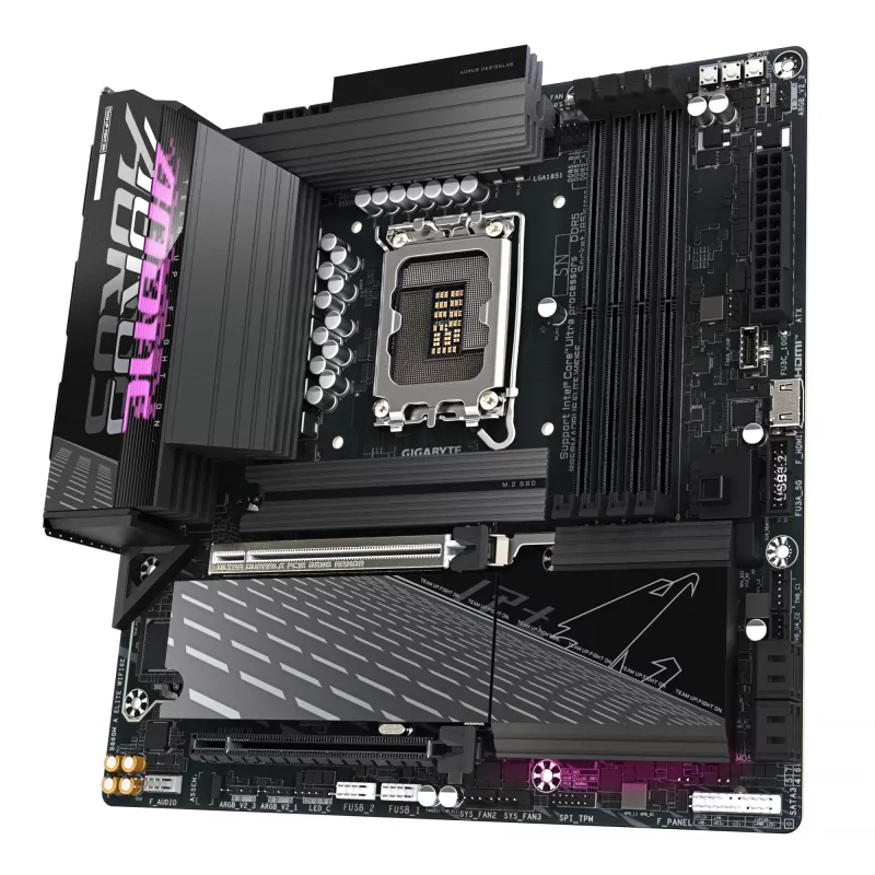 GIGABYTE B860M AORUS ELITE WIFI6E pagrindinė plokštė – Intel Core Ultra serijos CPU, 12+1+2+1 fazių VRM, iki 9200MHz DDR5, 1xPCIe 5.0 + 2xPCIe 4.0 M.2, 2.5GbE LAN, WIFI 6E, Thunderbolt