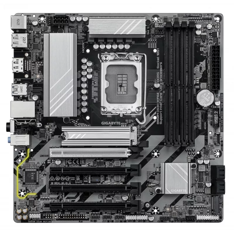 Motininė plokštė GIGABYTE B860M DS3H WIFI6E – Intel Core Ultra, DDR5, PCIe 5.0, Wi-Fi 6E