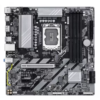 GIGABYTE B860M D3HP pagrindinė plokštė Intel Core Ultra procesoriams, 4+1+2+1 fazių VRM, iki 9066 MHz DDR5, 2xPCIe 4.0 M.2, GbE LAN, USB 3.2 Gen 1