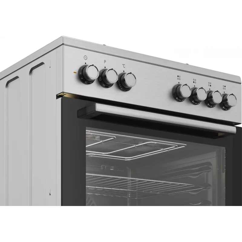 Beko FBE62130GXDN laisvai pastatoma viryklė elektrinė dujinė juoda