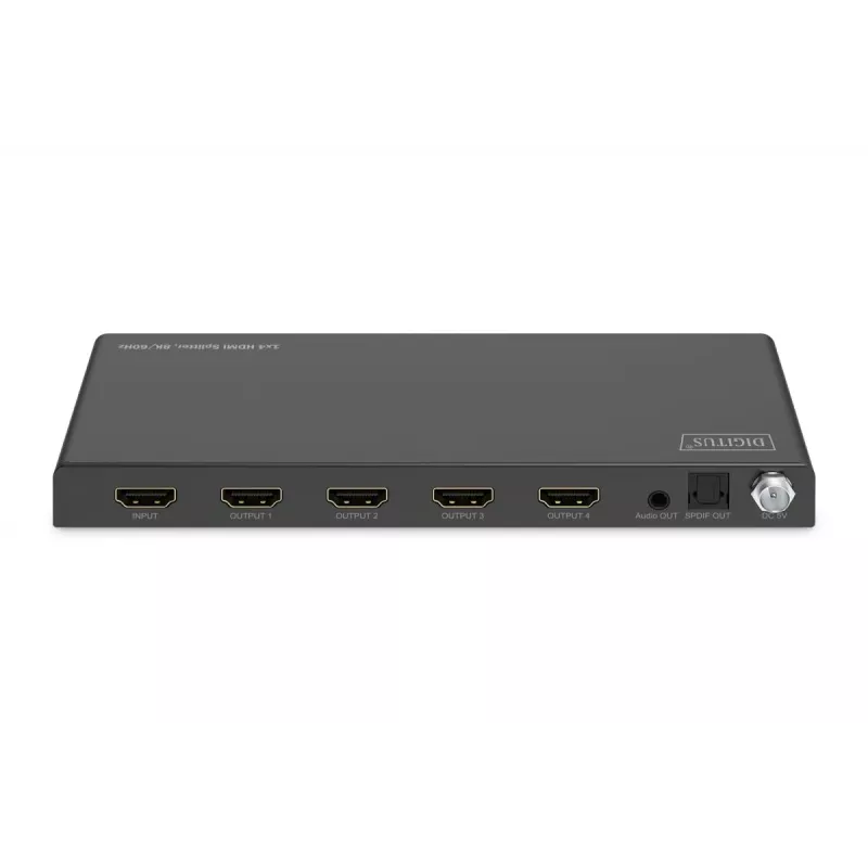 DIGITUS 1x4 HDMI skirstytuvas 8K/60Hz (4:4:4) Toslink Stereo EDID valdymas