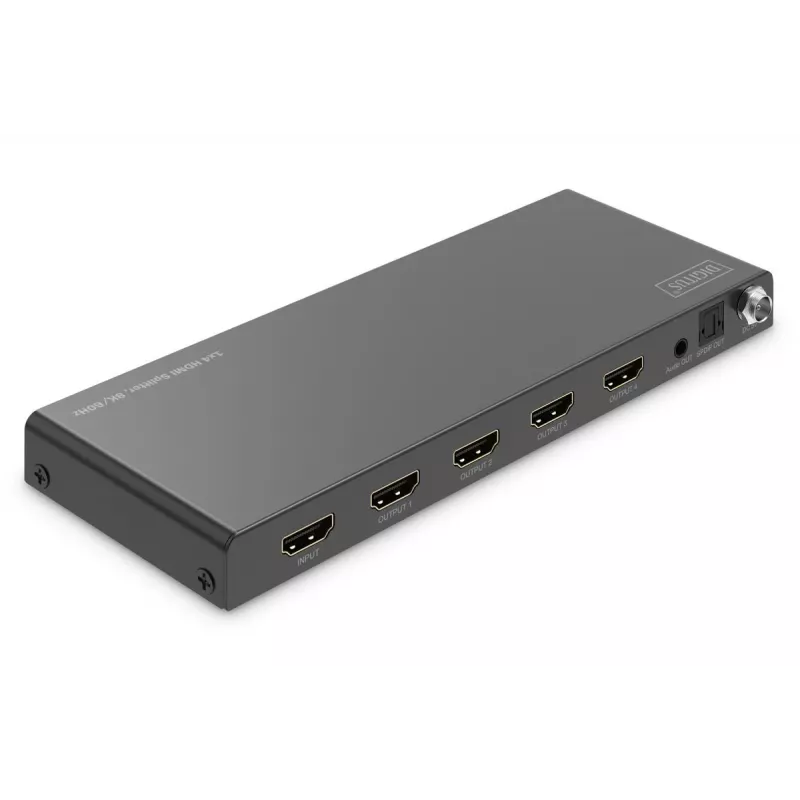 DIGITUS 1x4 HDMI skirstytuvas 8K/60Hz (4:4:4) Toslink Stereo EDID valdymas