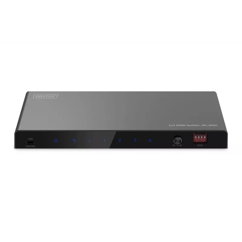 DIGITUS 1x4 HDMI skirstytuvas 8K/60Hz (4:4:4) Toslink Stereo EDID valdymas